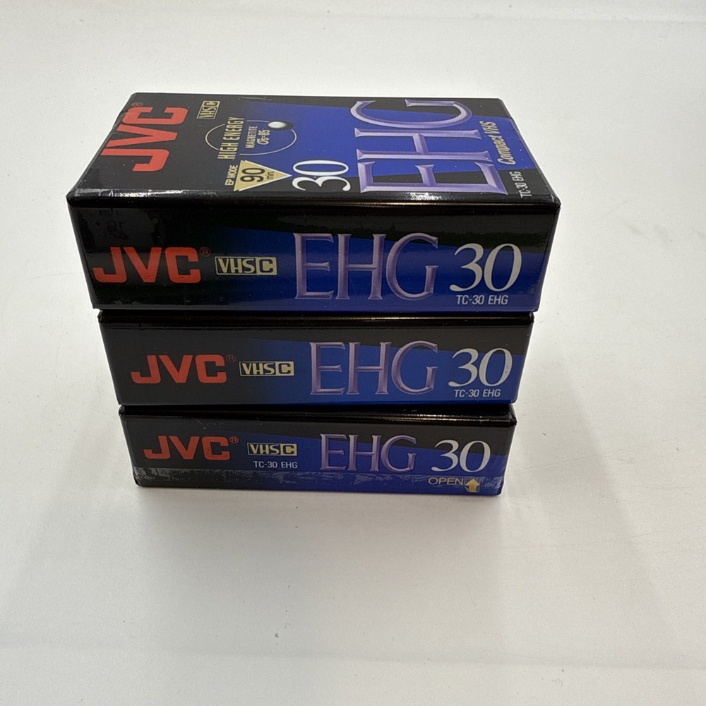 CAMCORDER TAPES Lot of 3 JVC TC-30 EHG VHS-C 30 Minute ‎ - BRAND NEW SEALED